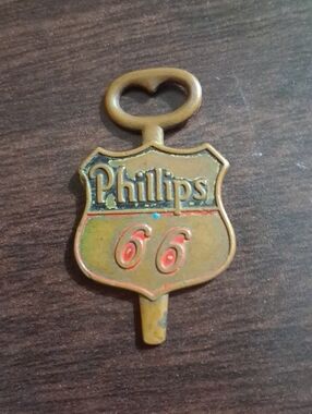 Vintage Philips Gold Wall Hook with Red Accents